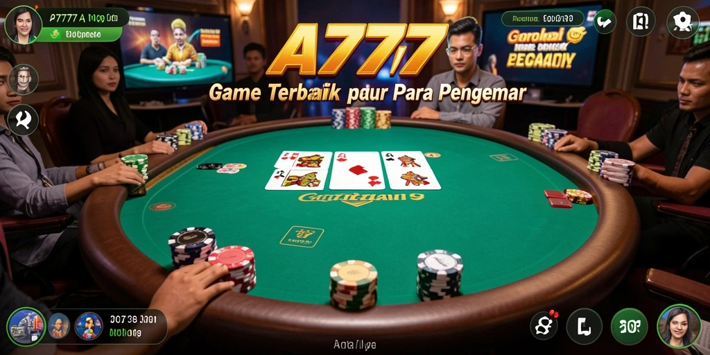 Tampilan menarik dari gameplay Poker di A7777.