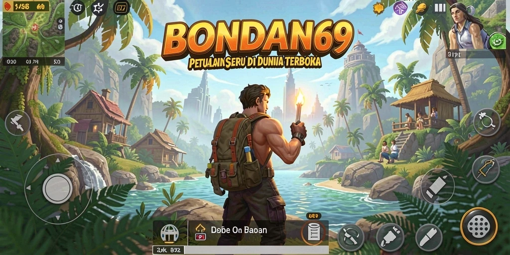 Screenshot gameplay BONDAN69 menampilkan petualangan mendebarkan di dunia terbuka.