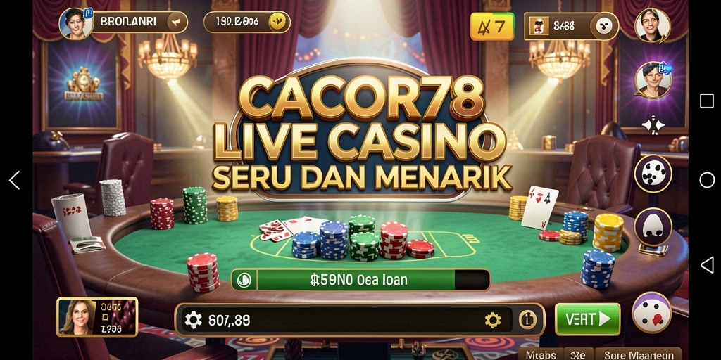 Tampilan gameplay Live Casino yang menegangkan di CACOR78.