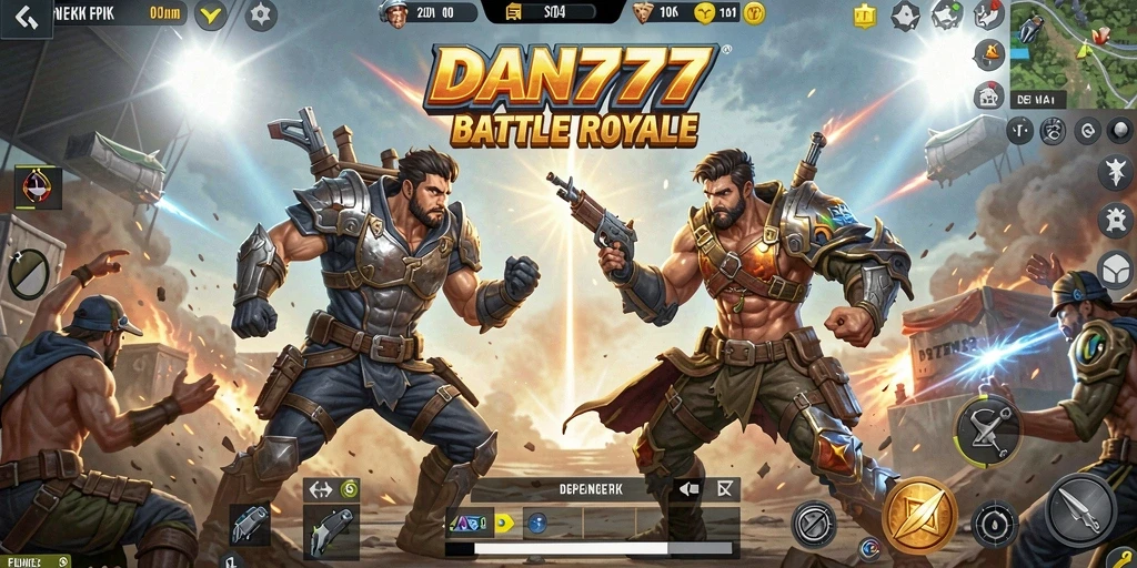 Tampilan gameplay intens di arena Battle Royale DAN777.