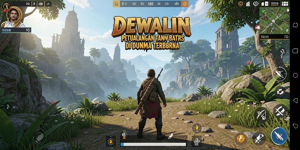 Tangkapan layar <strong>DEWALIN</strong> menunjukkan dunia terbuka yang luas dan menakjubkan.