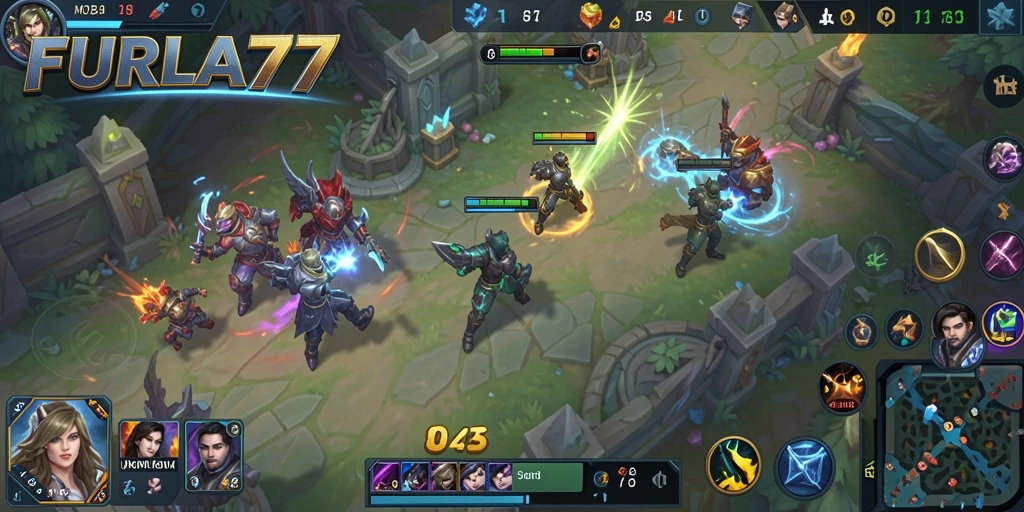 Tampilkan gameplay seru FURLA77 dalam pertempuran MOBA.