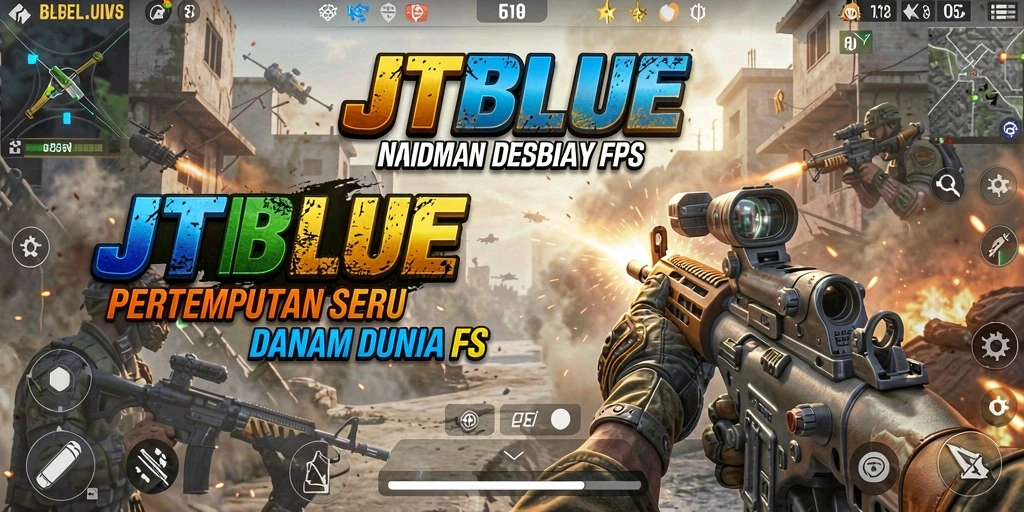 Tangkapan layar gameplay JTBLUE menampilkan aksi pertempuran yang intens.