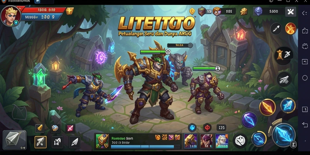 Screenshot gameplay LITETOTO yang menunjukkan pertarungan ARPG yang menegangkan.