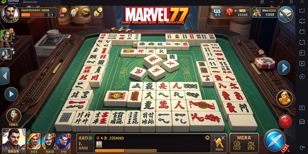 Gameplay seru dari MARVEL77 yang menampilkan elemen Mahjong.