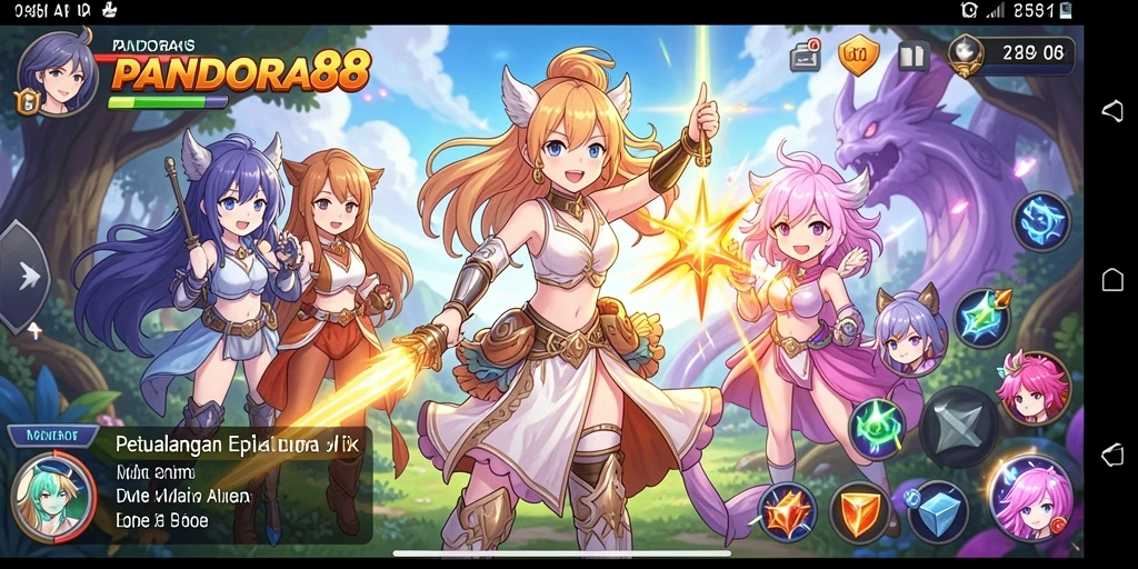 Tampilan gameplay menarik dari PANDORA88 dalam aksi anime.