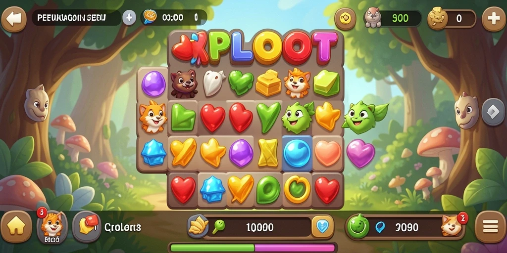 Tampilan gameplay menarik dari RPLOOT saat mencocokkan item.
