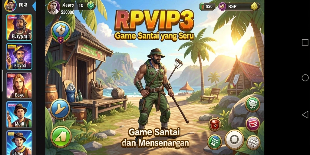 Tampilan gameplay RPVIP3 yang menyenangkan dan penuh warna.