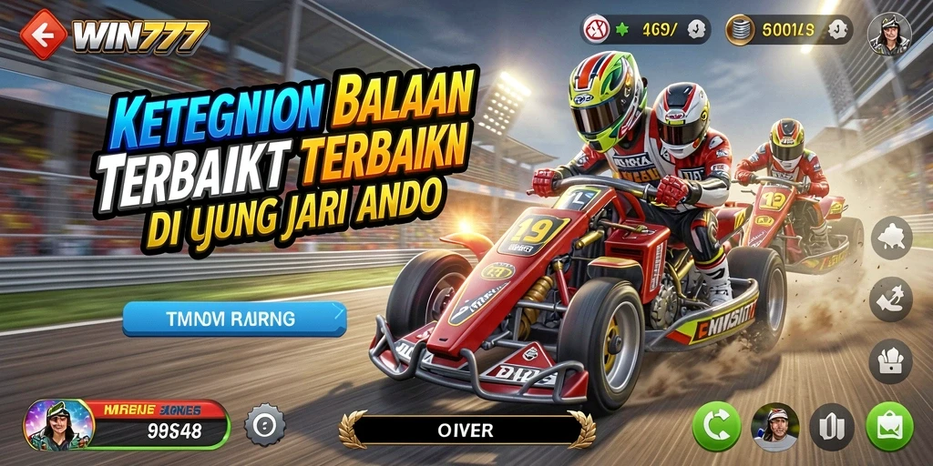 Tampilan gameplay balapan seru di WIN777 dengan mobil cepat.