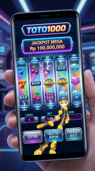 Tampilan aplikasi toto1000 di smartphone.